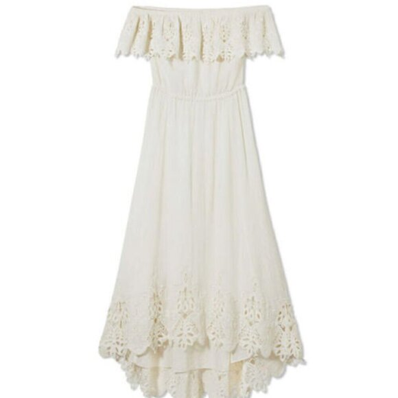 NEW Rachel Zoe Collection Halsey Off-the-Shoulder Maxi Dress Ivory Ecru Lace XS - Picture 16 of 16